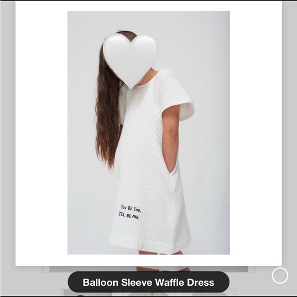 Beau Loves Designer Balloon Sleeve Waffle dress-Lavender - Picture 3 of 3